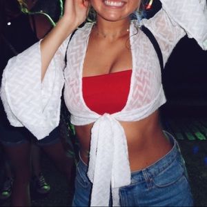 White sheer top/cover up